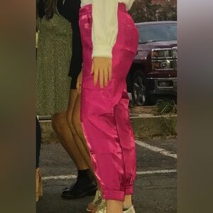 Anthropologie Fuchsia Satin Trousers